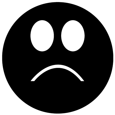 Black sad face icon.